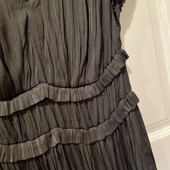 NWT Anthropologie Sereia Pleated Midi Dress Black XS #173 - Picture 6 of 6